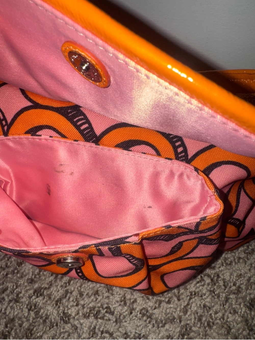 Coach Poppy Groovy Shoulder Bag Pink Orange Pop Art Melon C’s Y2K - Picture 5 of 16